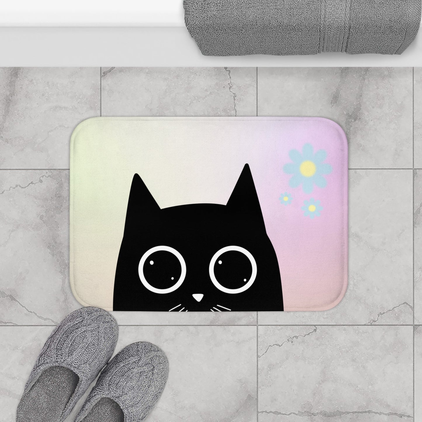 Adorable Cat Anime Bath Mat