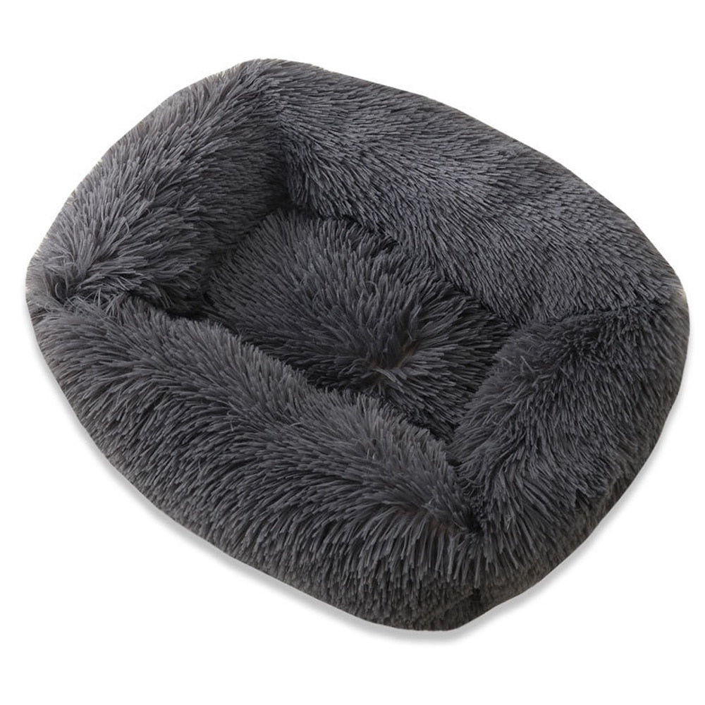 Dogs Long Plush Solid Bed