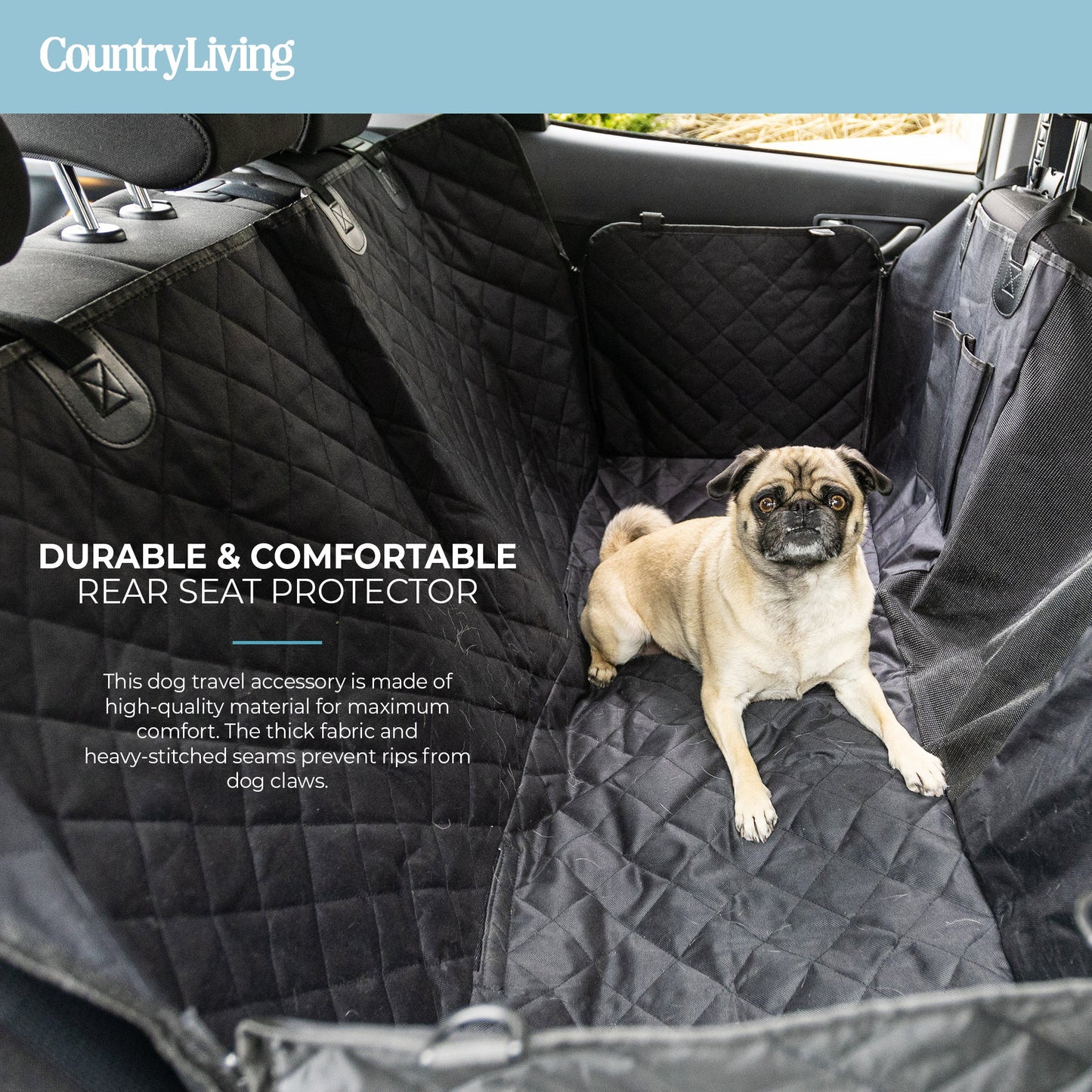 🚗 Waterproof Backseat Car Hammock Dog Cover – Non-Slip & Scratch Proof